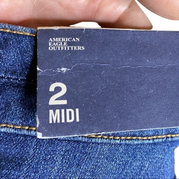 American Eagle Shorts Midi 3068 LOW-RISE BLUE SIZE 2 - Picture 7 of 8